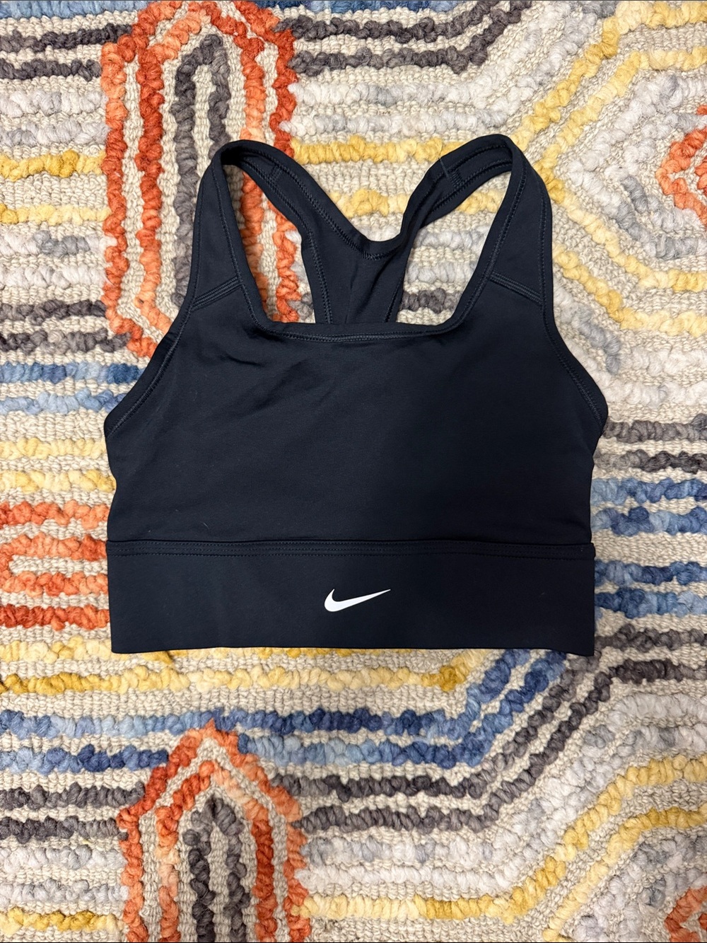 Nike Black Racerback Sports Bra with White Swoosh